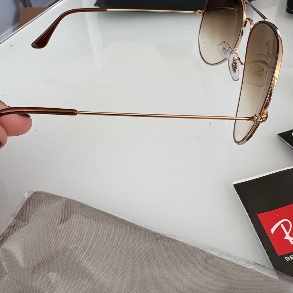 Ray-Ban Gold Aviator Sunglasses with Brown Lenses ORB3025 - Picture 3 of 7